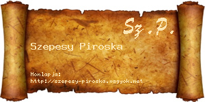 Szepesy Piroska névjegykártya