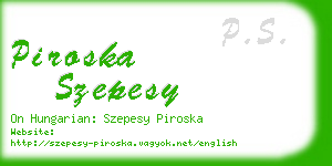 piroska szepesy business card